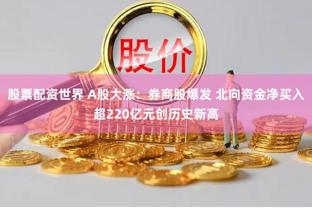 股票配资世界 A股大涨：券商股爆发 北向资金净买入超220亿元创历史新高