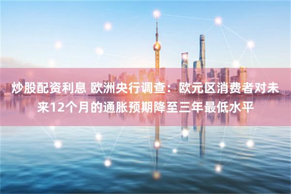 炒股配资利息 欧洲央行调查：欧元区消费者对未来12个月的通胀预期降至三年最低水平