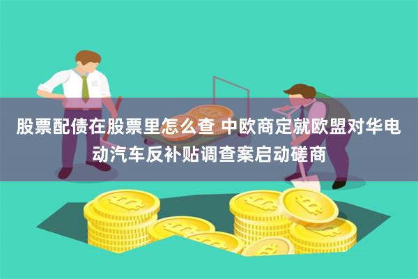 股票配债在股票里怎么查 中欧商定就欧盟对华电动汽车反补贴调查案启动磋商